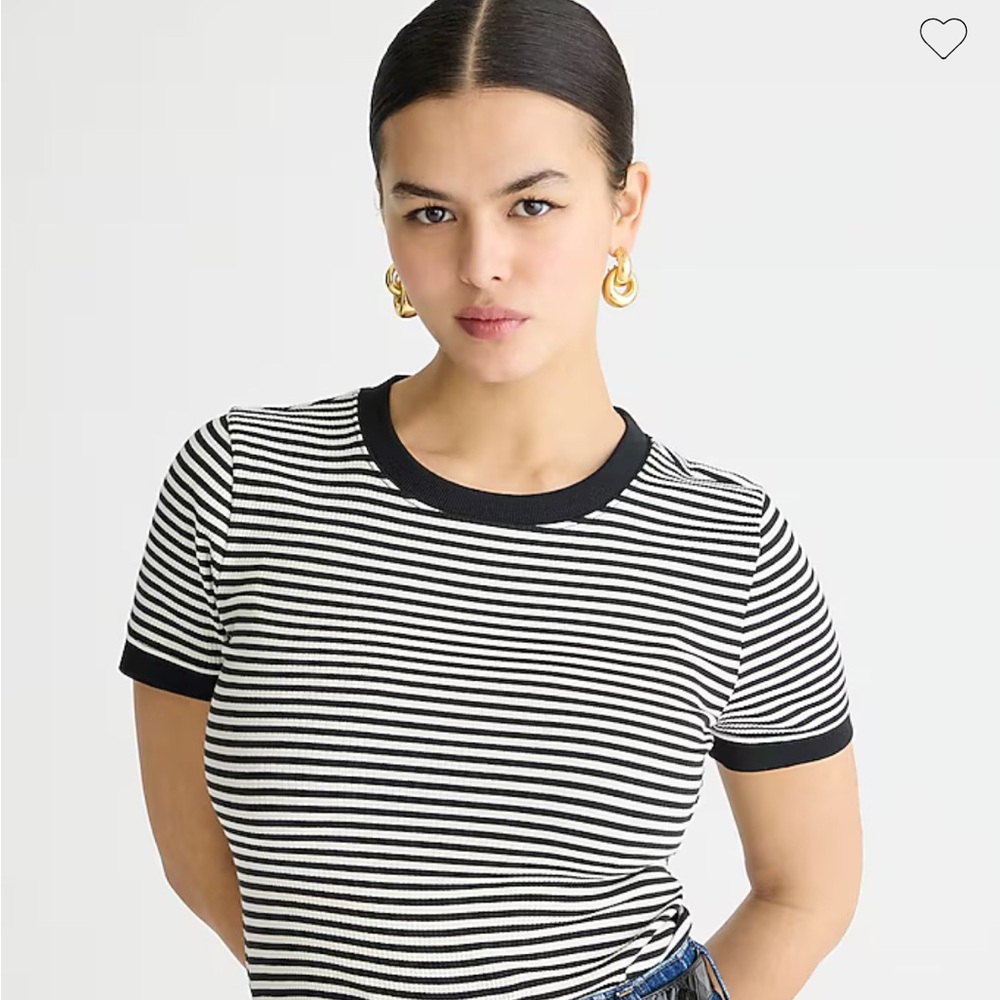 J Crew Vintage rib shrunken T shirt with contrast